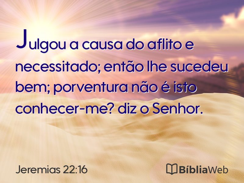 Jeremias 22:16 em imagem para compartilhar