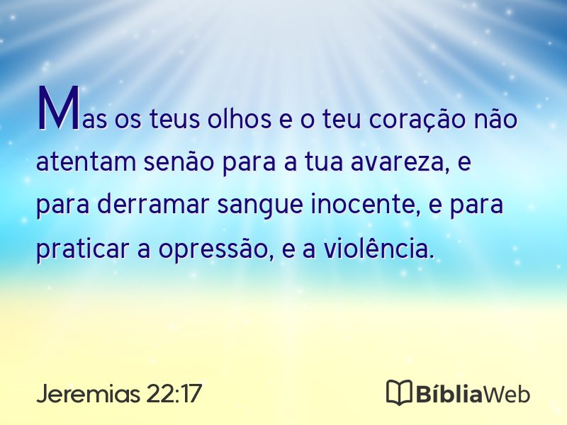 Jeremias 22:17 em imagem para compartilhar