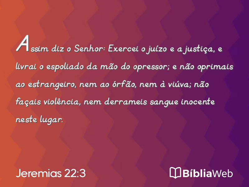 Jeremias 22:3 em imagem para compartilhar