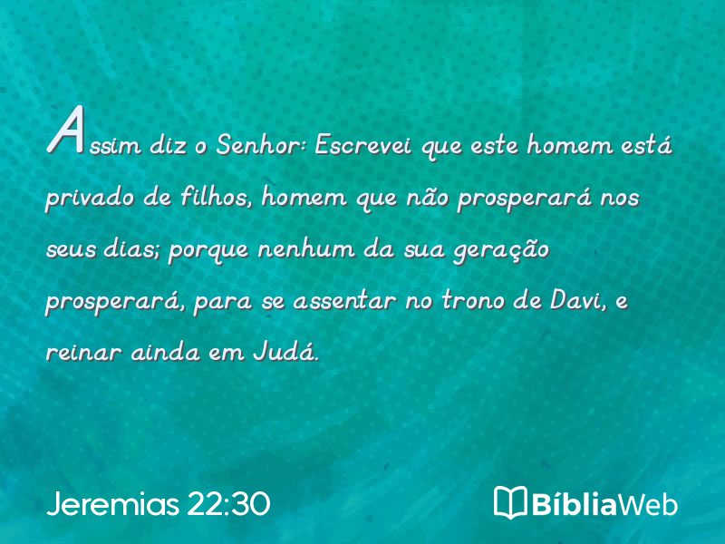 Jeremias 22:30 em imagem para compartilhar