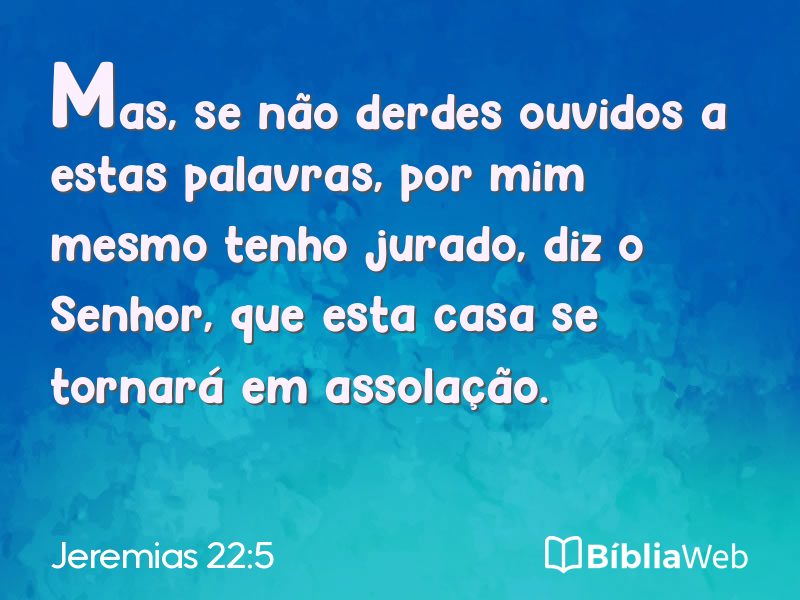 Jeremias 22:5 em imagem para compartilhar