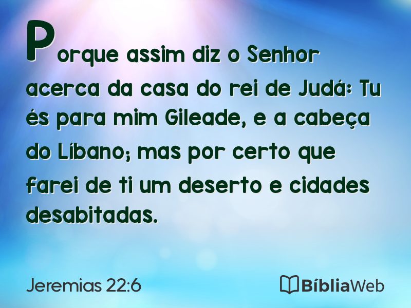 Jeremias 22:6 em imagem para compartilhar