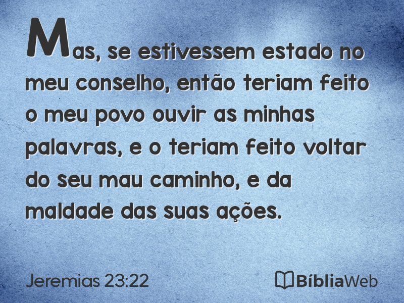 Jeremias 23:22 em imagem para compartilhar
