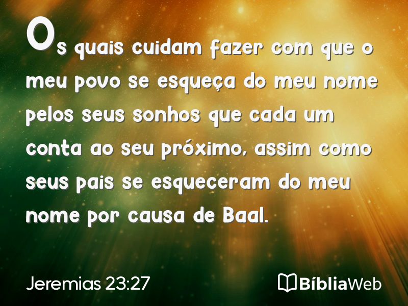 Jeremias 23:27 em imagem para compartilhar