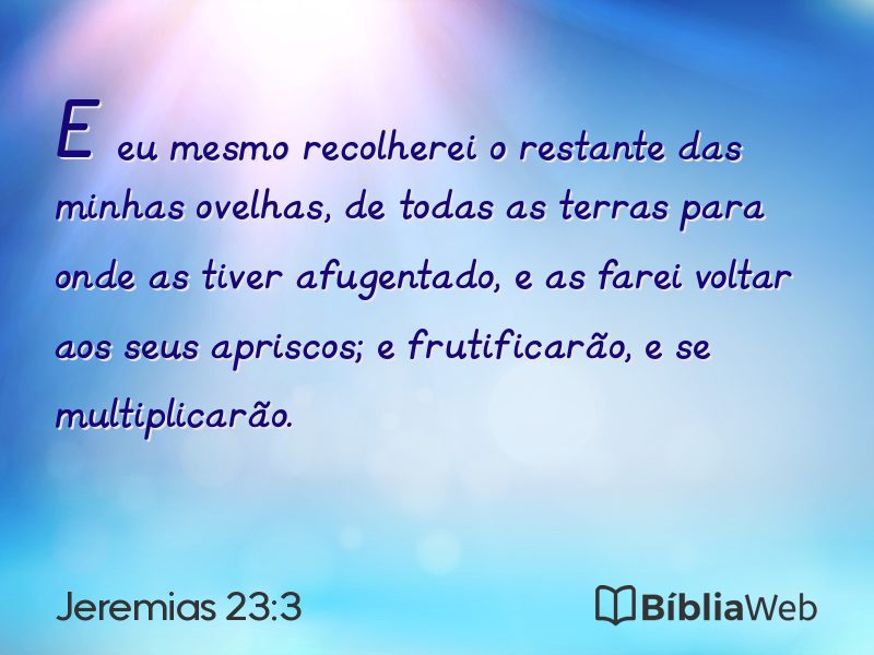 Jeremias 23:3 em imagem para compartilhar