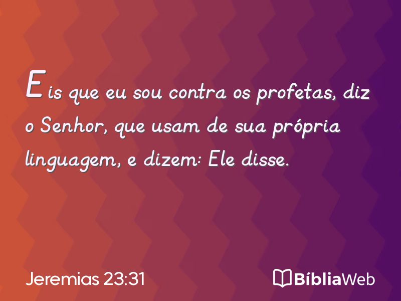 Jeremias 23:31 em imagem para compartilhar