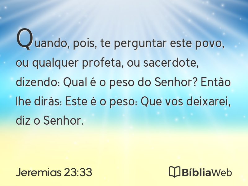 Jeremias 23:33 em imagem para compartilhar