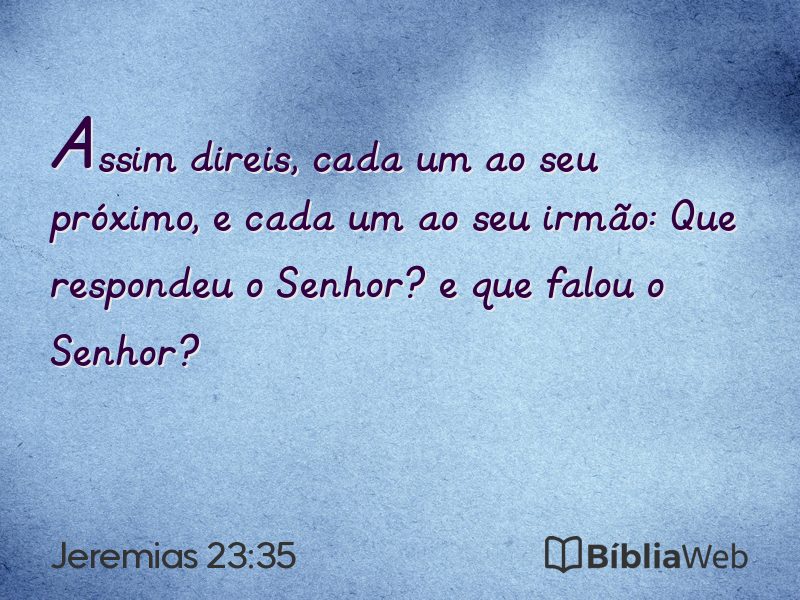 Jeremias 23:35 em imagem para compartilhar
