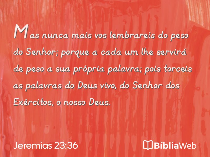 Jeremias 23:36 em imagem para compartilhar