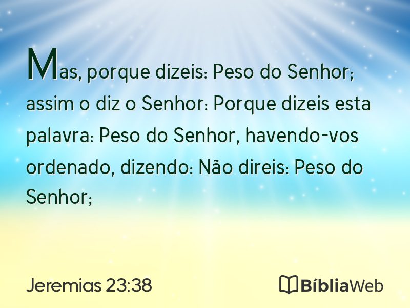 Jeremias 23:38 em imagem para compartilhar