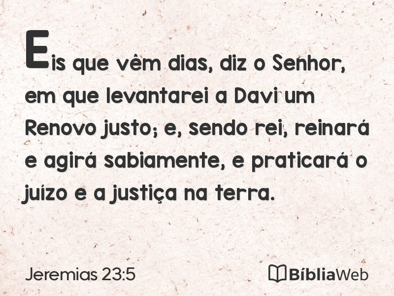 Jeremias 23:5 em imagem para compartilhar