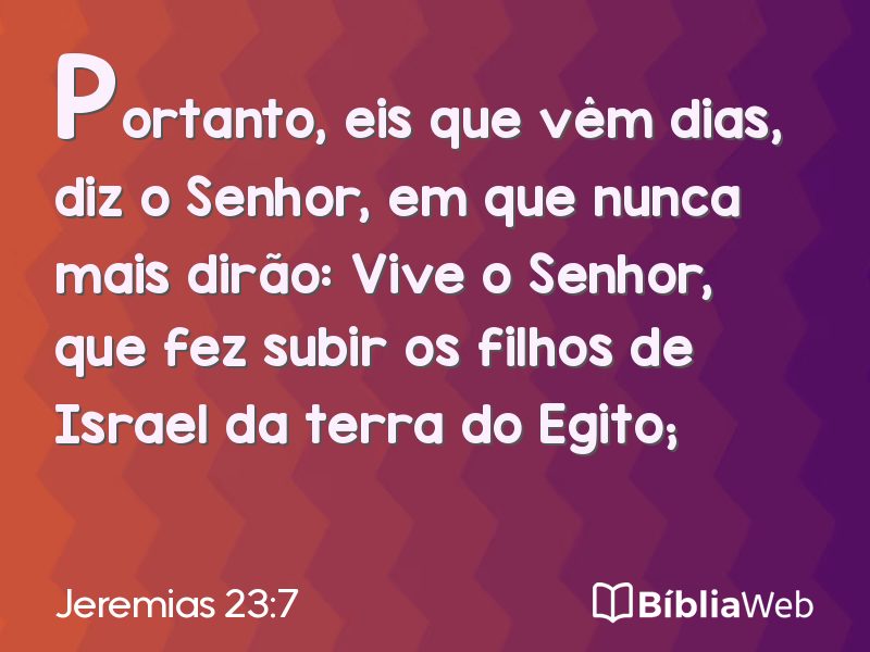 Jeremias 23:7 em imagem para compartilhar