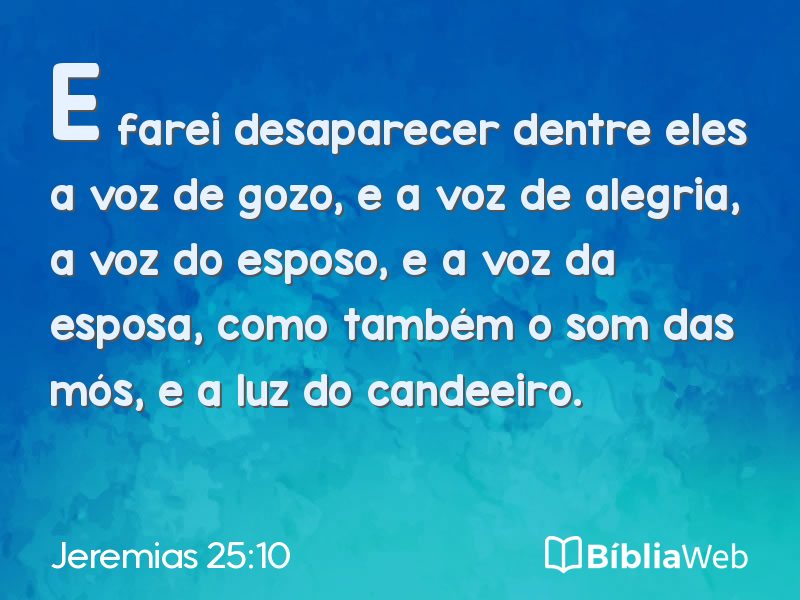 Jeremias 25:10 em imagem para compartilhar