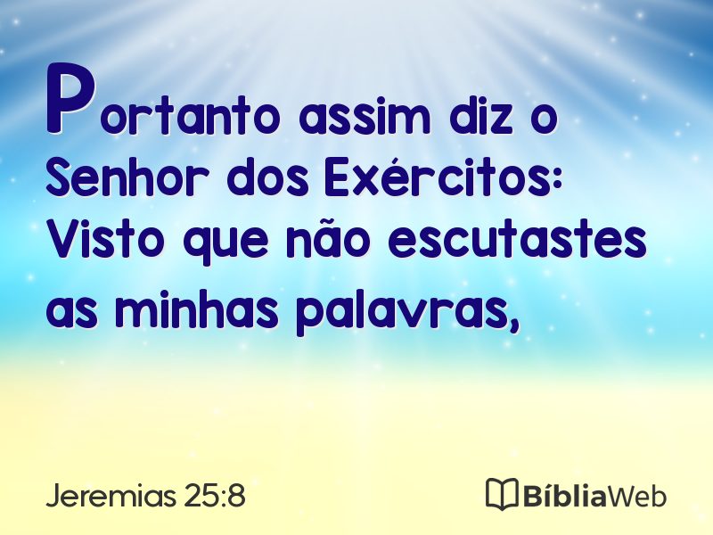 Jeremias 25:8 em imagem para compartilhar