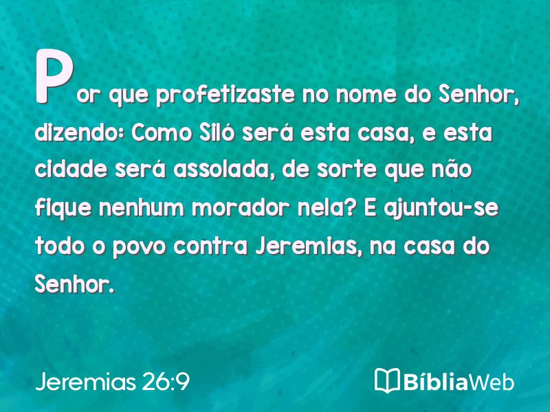 Jeremias 26:9 em imagem para compartilhar