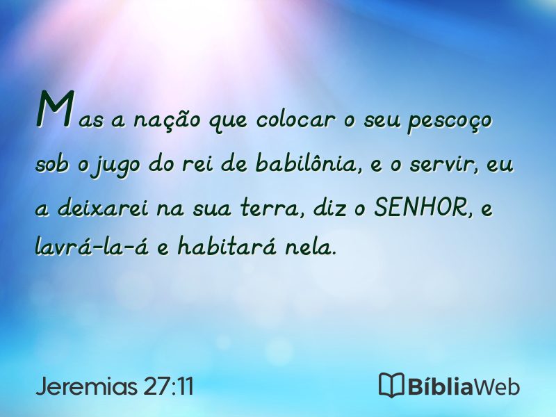 Jeremias 27:11 em imagem para compartilhar