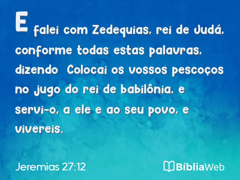 Jeremias 27:12 em imagem para compartilhar