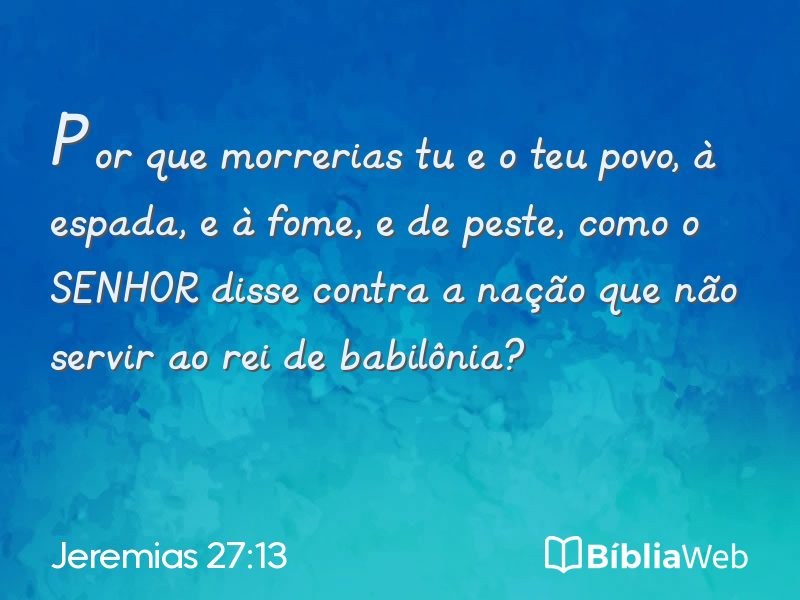 Jeremias 27:13 em imagem para compartilhar
