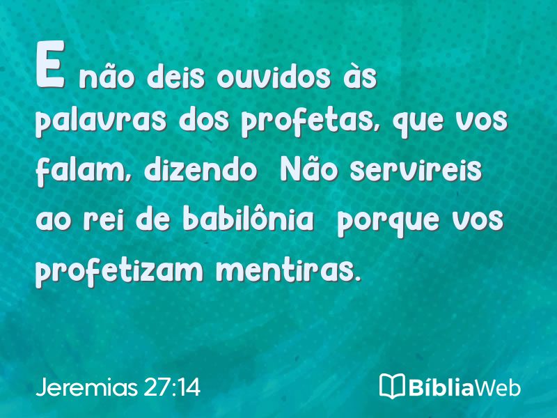 Jeremias 27:14 em imagem para compartilhar