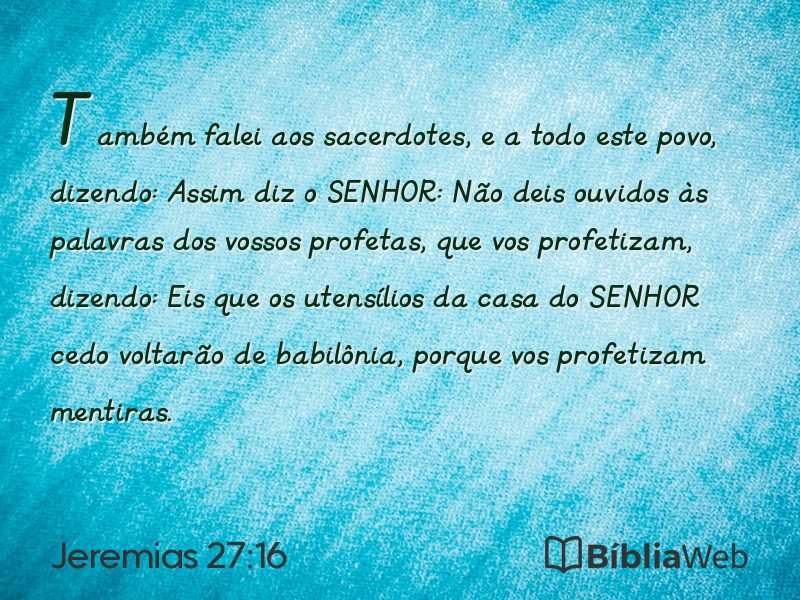 Jeremias 27:16 em imagem para compartilhar