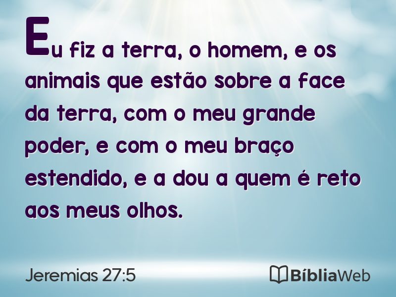 Jeremias 27:5 em imagem para compartilhar