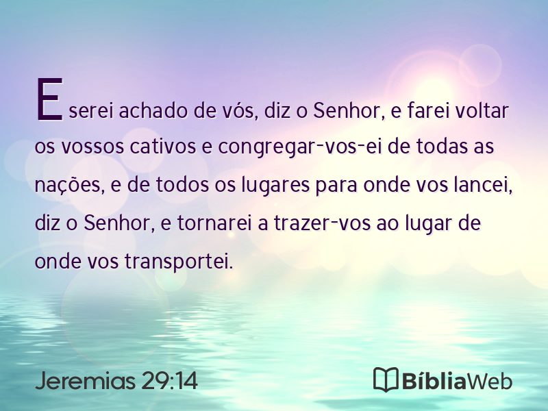 Jeremias 29:14 em imagem para compartilhar