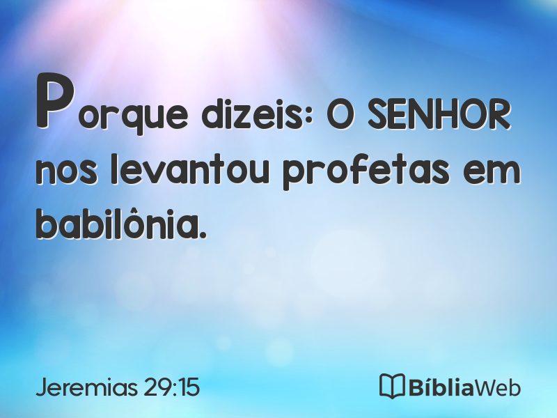 Jeremias 29:15 em imagem para compartilhar