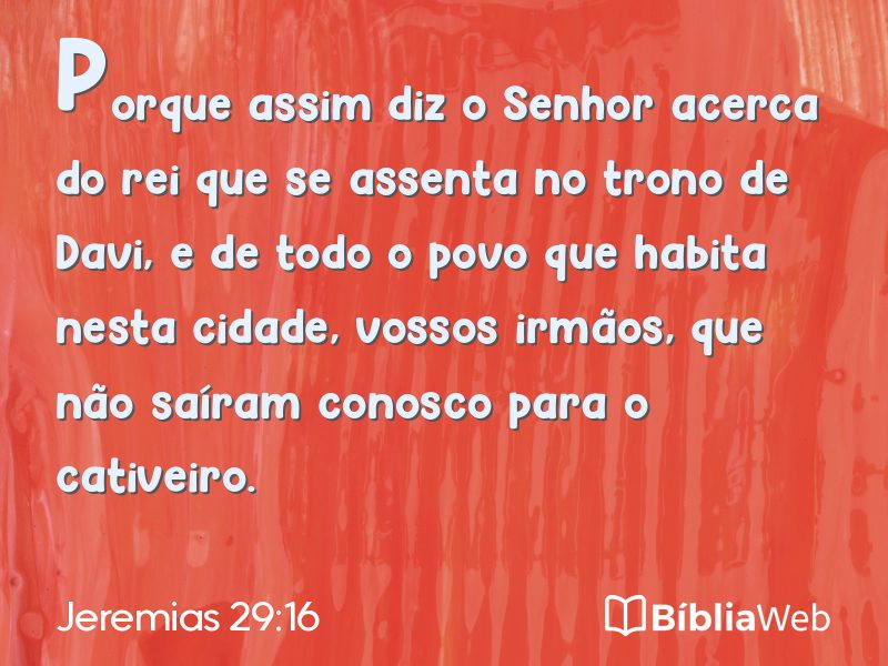 Jeremias 29:16 em imagem para compartilhar