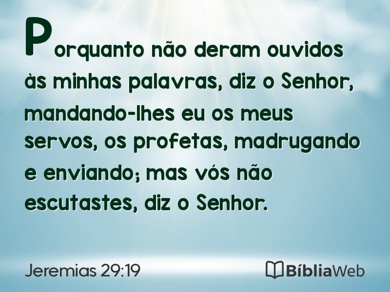 Jeremias 29:19 em imagem para compartilhar