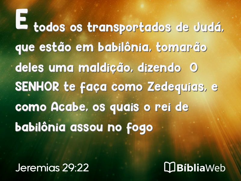 Jeremias 29:22 em imagem para compartilhar