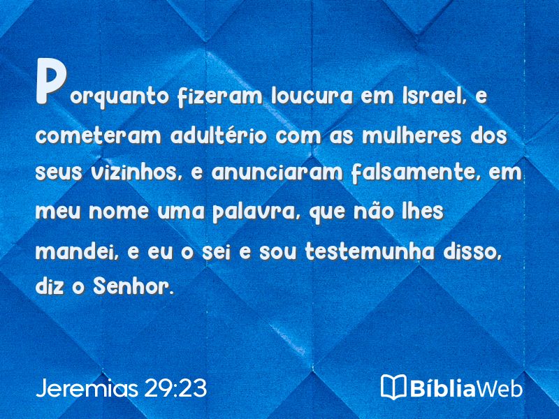 Jeremias 29:23 em imagem para compartilhar