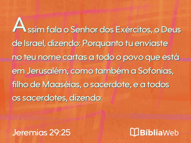 Jeremias 29:25 em imagem para compartilhar