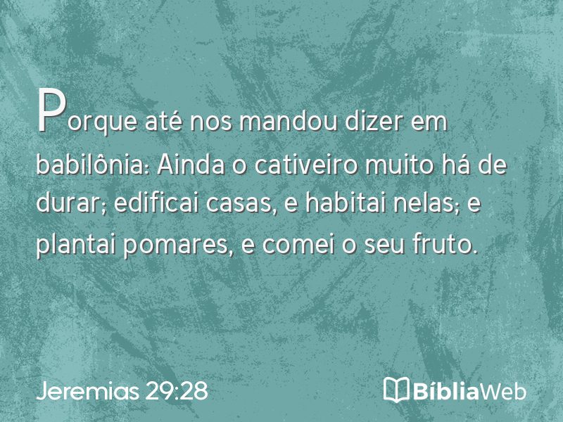 Jeremias 29:28 em imagem para compartilhar