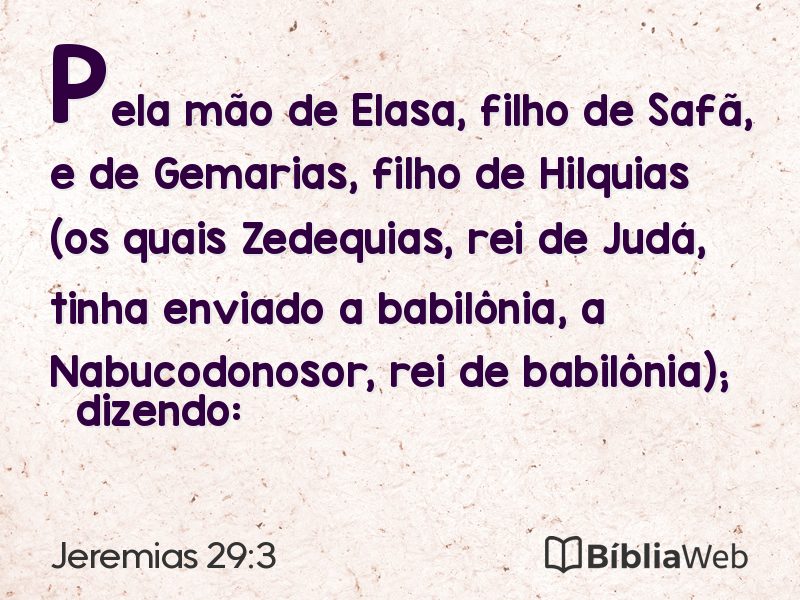 Jeremias 29:3 em imagem para compartilhar