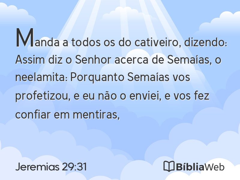 Jeremias 29:31 em imagem para compartilhar