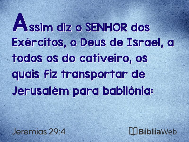 Jeremias 29:4 em imagem para compartilhar