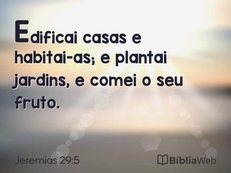 Jeremias 29:5 em imagem para compartilhar