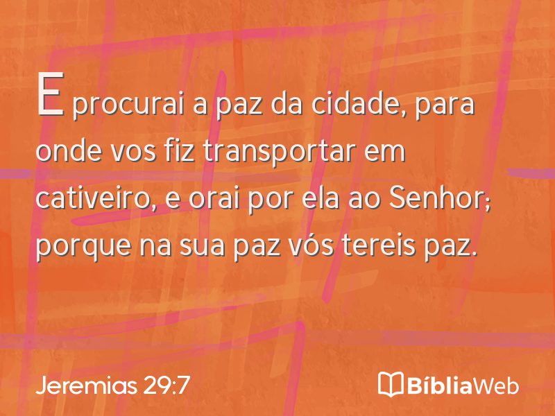 Jeremias 29:7 em imagem para compartilhar