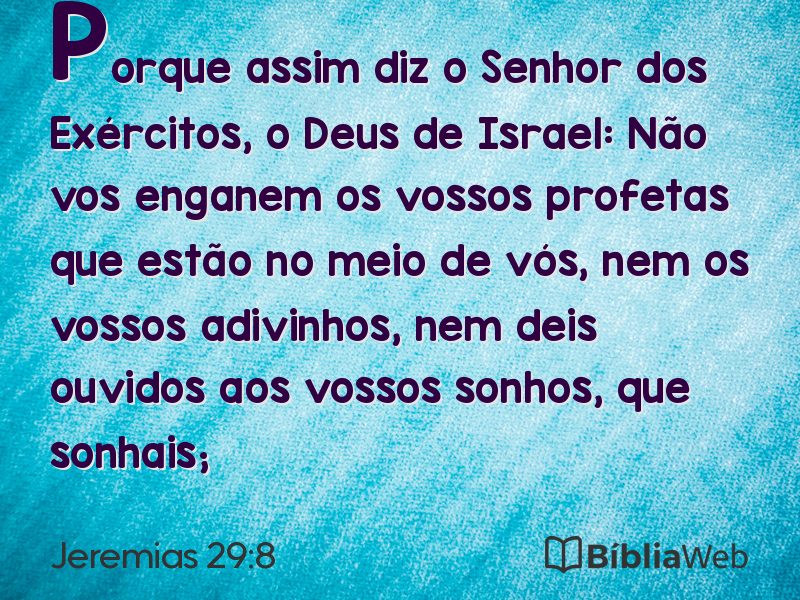 Jeremias 29:8 em imagem para compartilhar