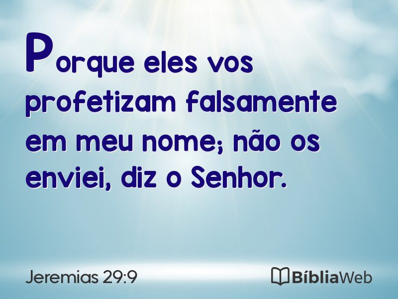 Jeremias 29:9 em imagem para compartilhar