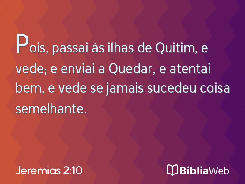 Jeremias 2:10 em imagem para compartilhar