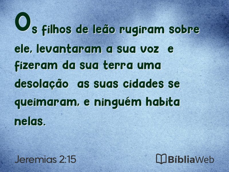 Jeremias 2:15 em imagem para compartilhar
