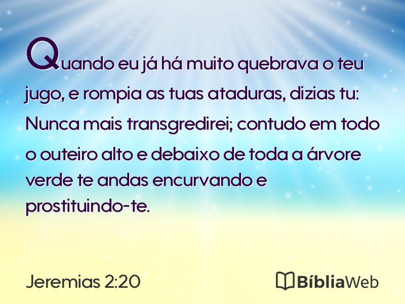 Jeremias 2:20 em imagem para compartilhar