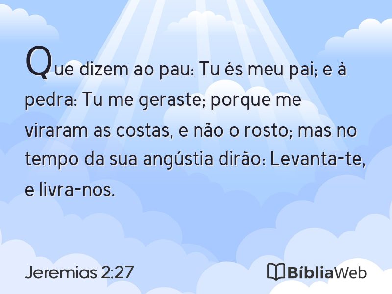 Jeremias 2:27 em imagem para compartilhar