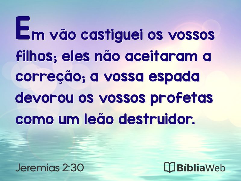 Jeremias 2:30 em imagem para compartilhar