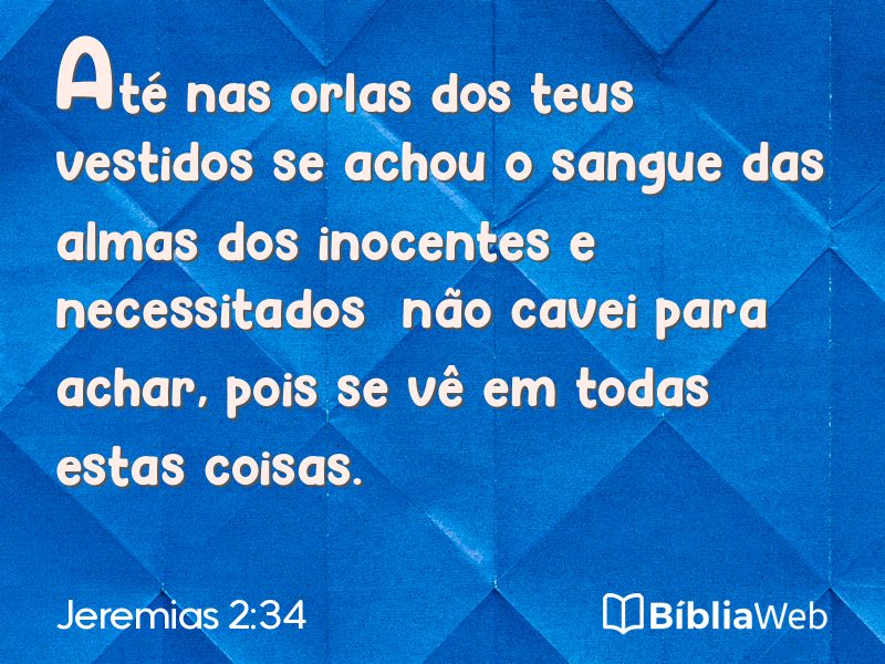 Jeremias 2:34 em imagem para compartilhar