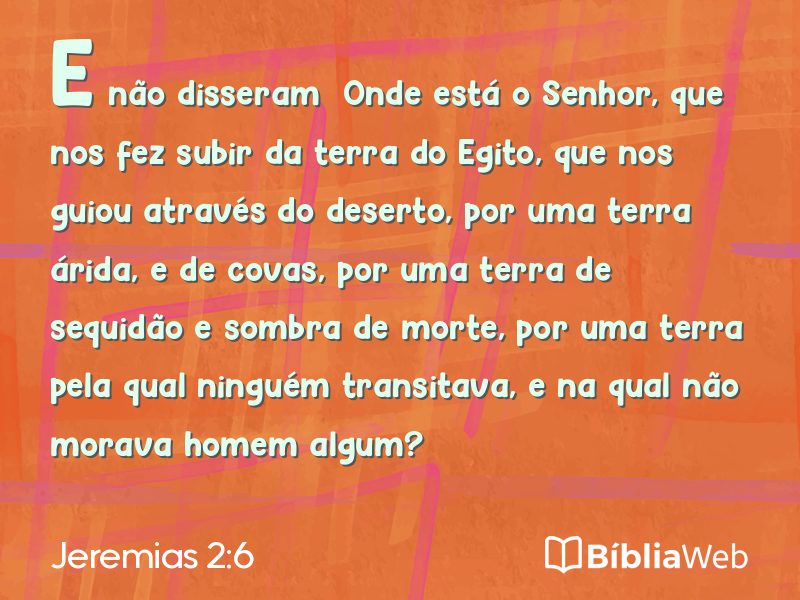 Jeremias 2:6 em imagem para compartilhar