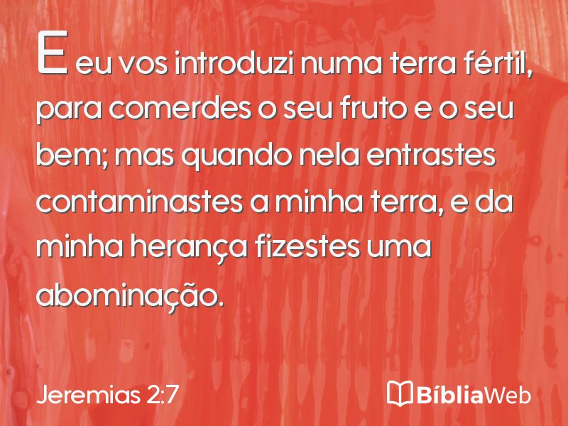 Jeremias 2:7 em imagem para compartilhar