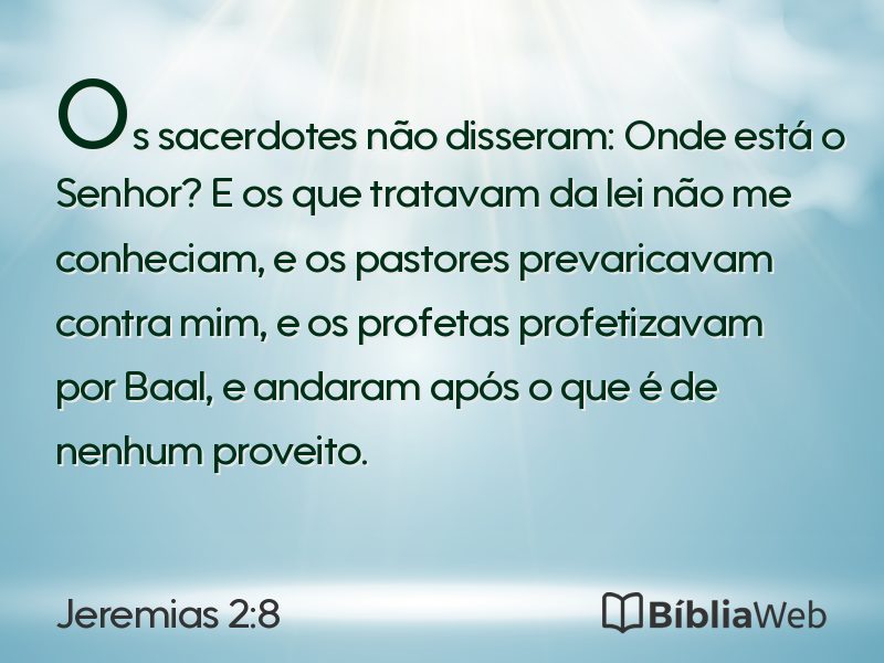 Jeremias 2:8 em imagem para compartilhar