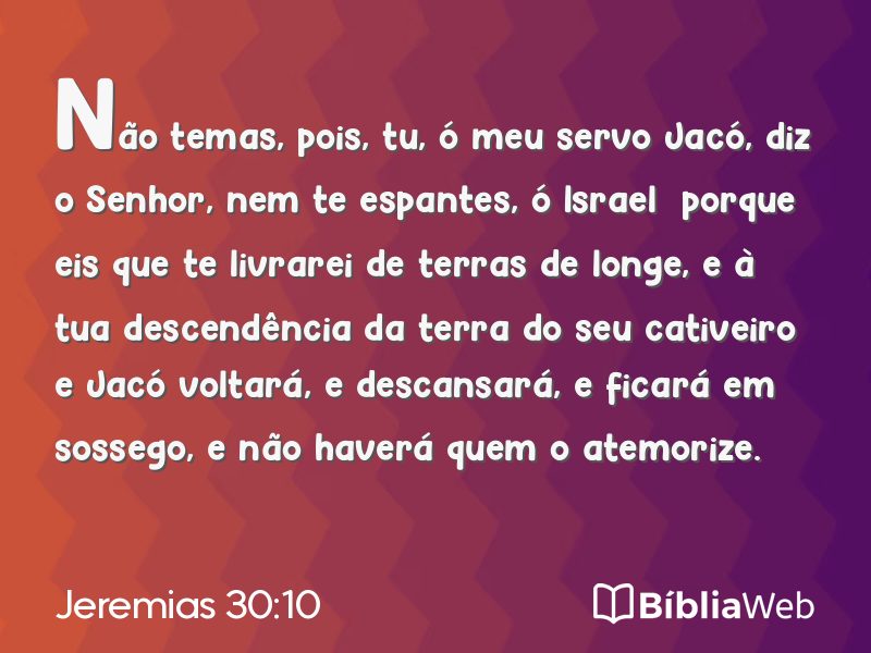 Jeremias 30:10 em imagem para compartilhar